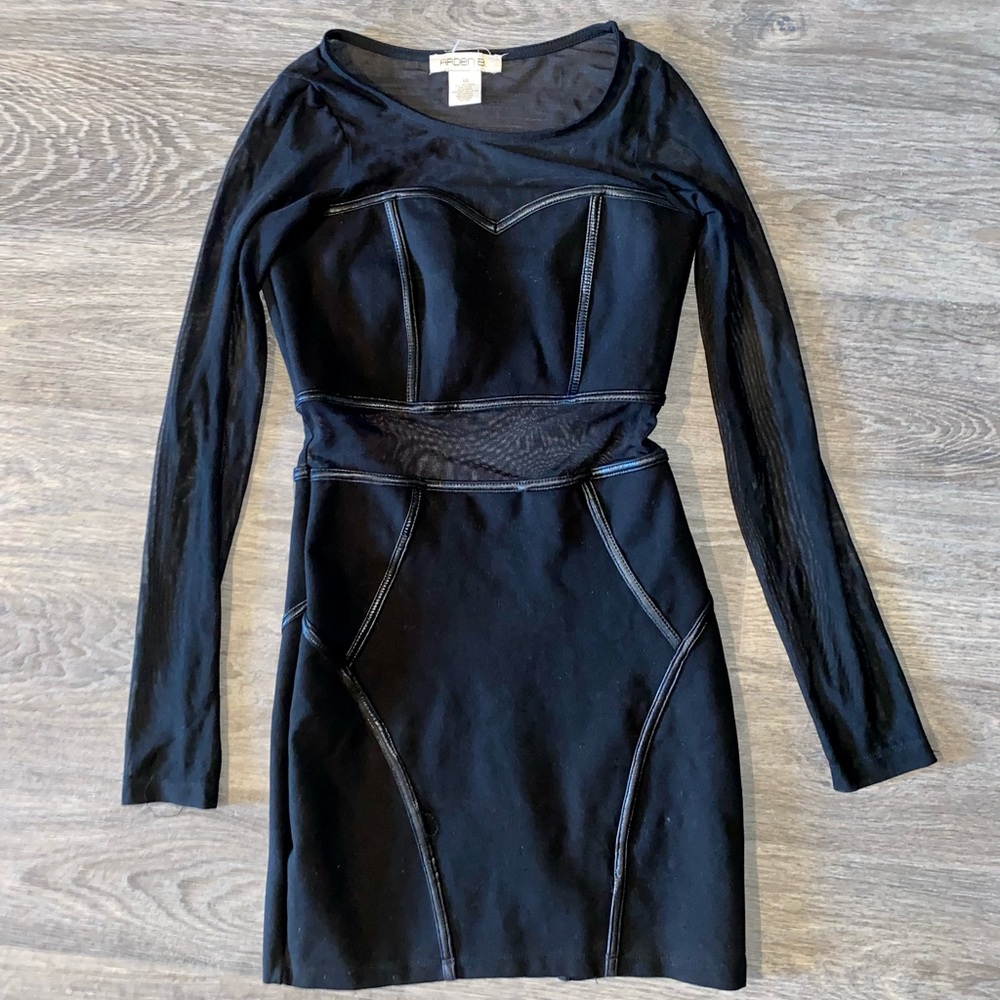 Arden B Black sheer bandage mini dress size XS
